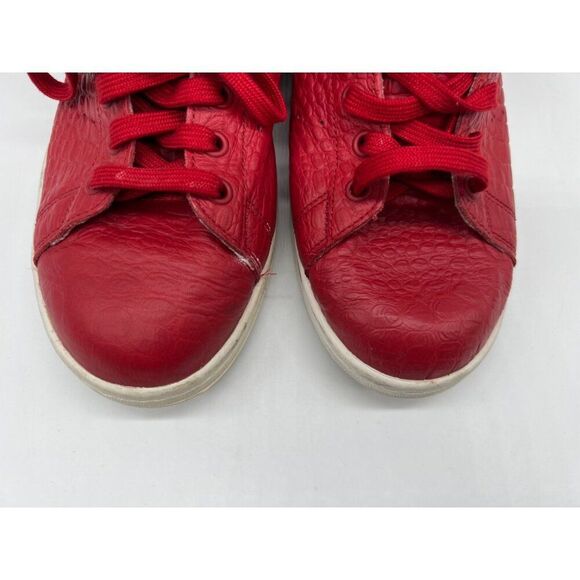 Adidas Stan Smith Men Red Snakeskin Print Leather Sneakers Size 11 - Picture 4 of 8